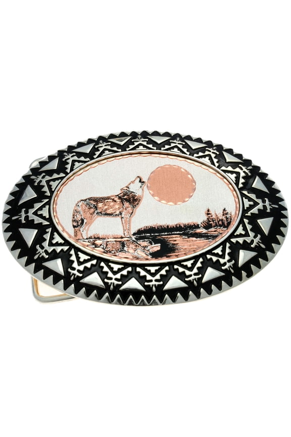 Western Cowboy Belt Buckles Bear/Native/Deer/Wolf/Metal/Horse/Eagle/Train/Wolf/Moose (WolfHowling)