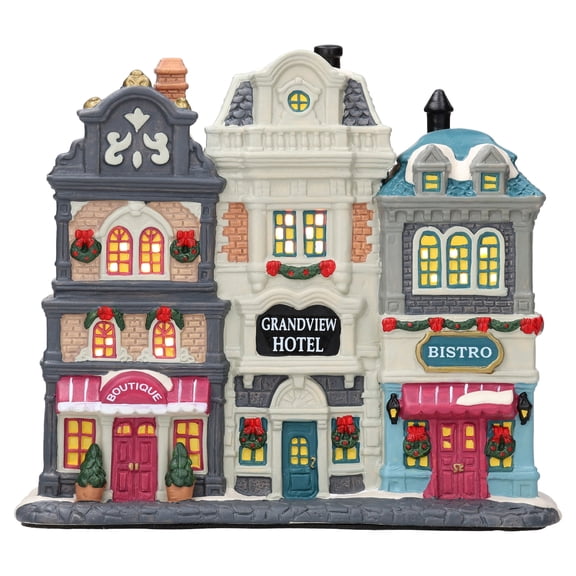 Light-Up Front Street House Christmas Village Building, Multicolor, 7.5", by Holiday Time
