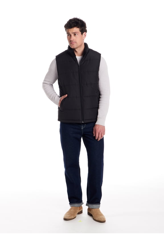 Men's Sherpa Lined Horizontal Quilted Vest