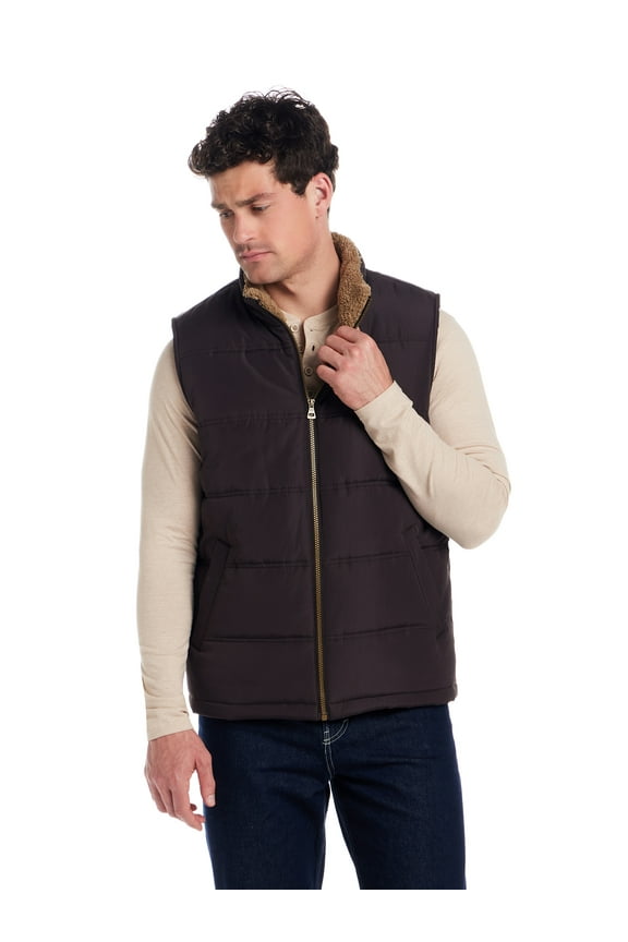 Men's Sherpa Lined Horizontal Quilted Vest