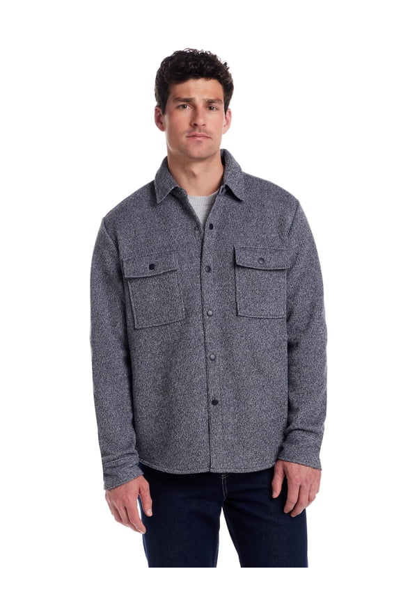 Men's Long Sleeve Snap Front Shirt Jacket