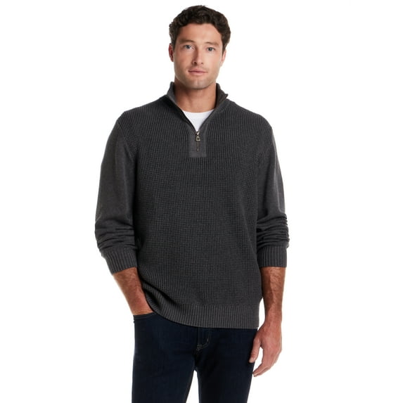 Frontier Threads Men's Quarter-Zip Cotton Sweater