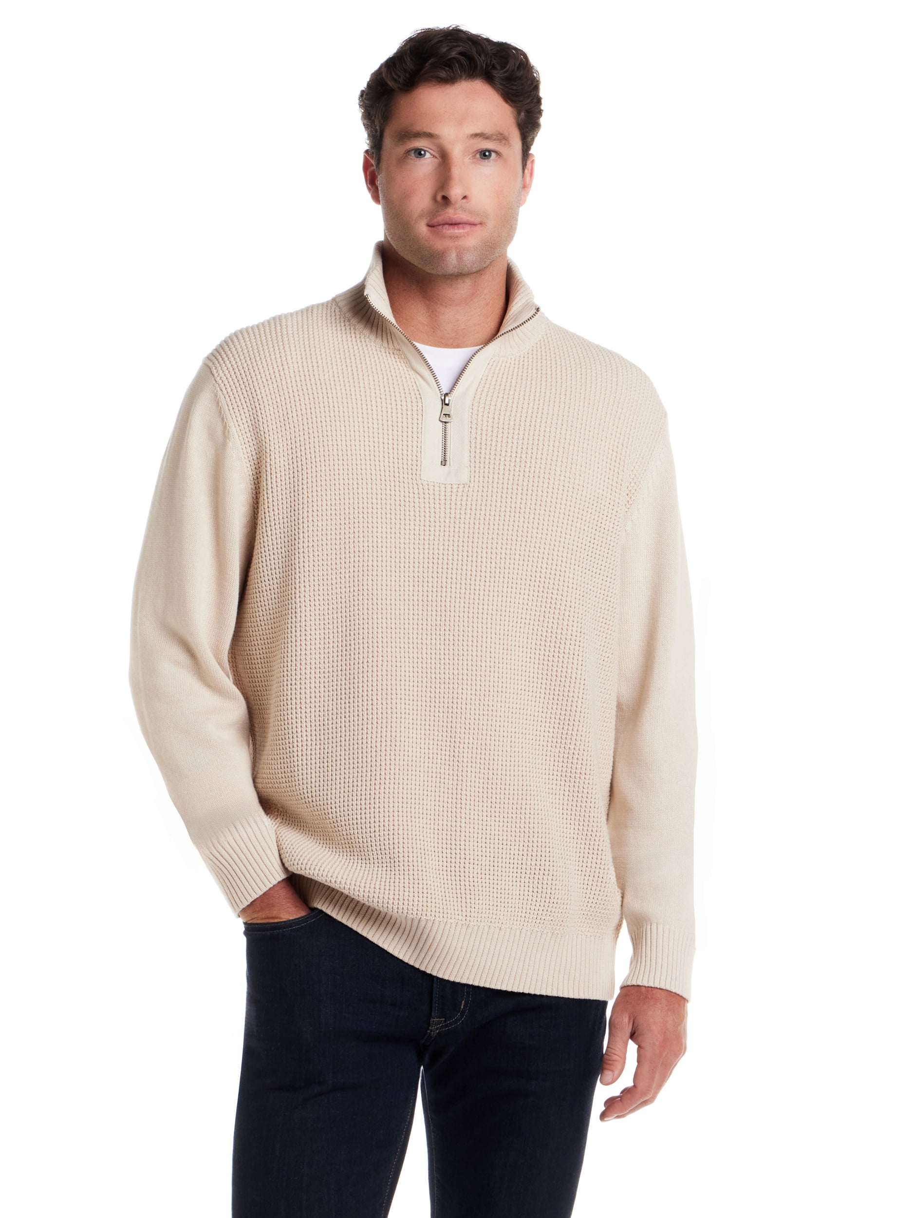 Frontier Threads Men's Quarter-Zip Cotton Sweater