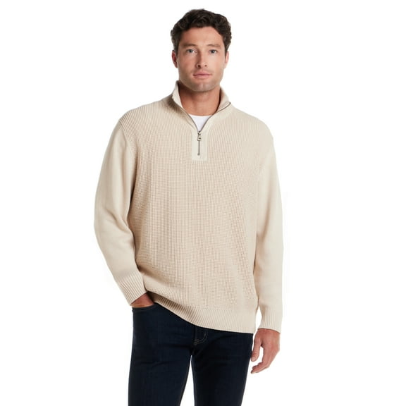 Frontier Threads Men's Quarter-Zip Cotton Sweater