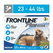 FRONTLINE Plus for Dogs Flea & Tick Medium Breed Dog Spot Treatment, 23 - 44 lbs, 3 Count