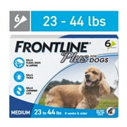 FRONTLINE Plus for Dogs Flea & Tick Medium Breed Dog Spot Treatment, 23 - 44 lbs, 6 Count