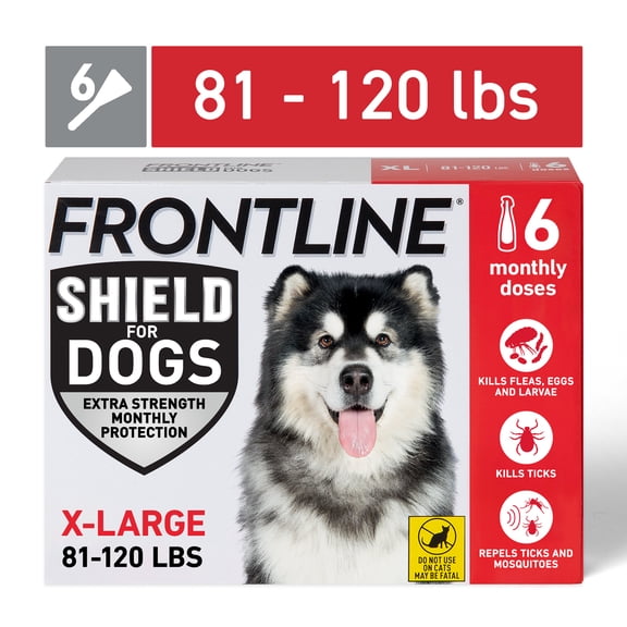 FRONTLINE Shield for Dogs Flea & Tick Treatment, 81-120 lbs, 6 Count