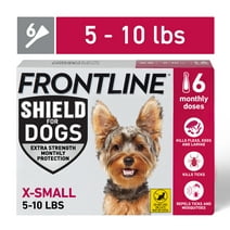 FRONTLINE® Shield for Dogs Flea & Tick Treatment, Extra Small Dog, 5-10 lbs, Maroon Box, 6ct