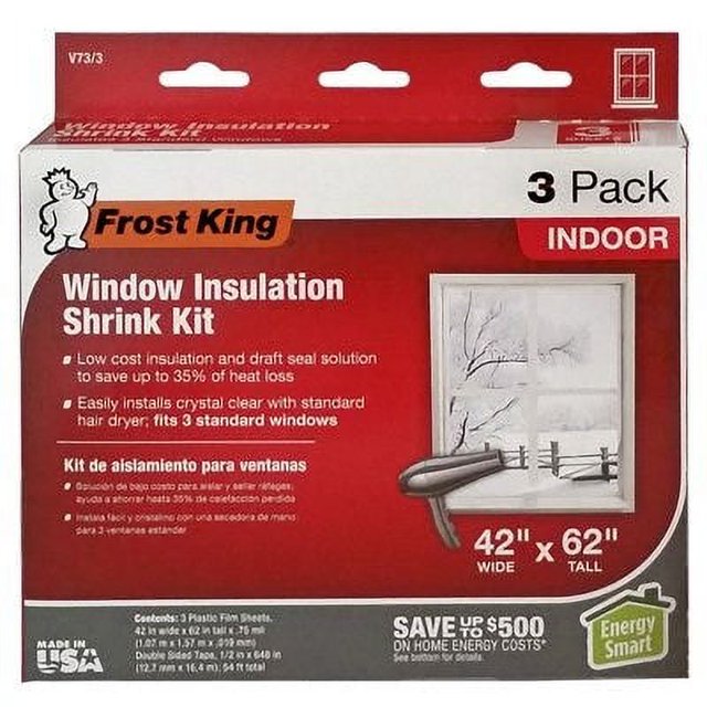 FROST KING Indoor Window Insulation Sheets, 42 x 62In., 3Pk. 1 Pack