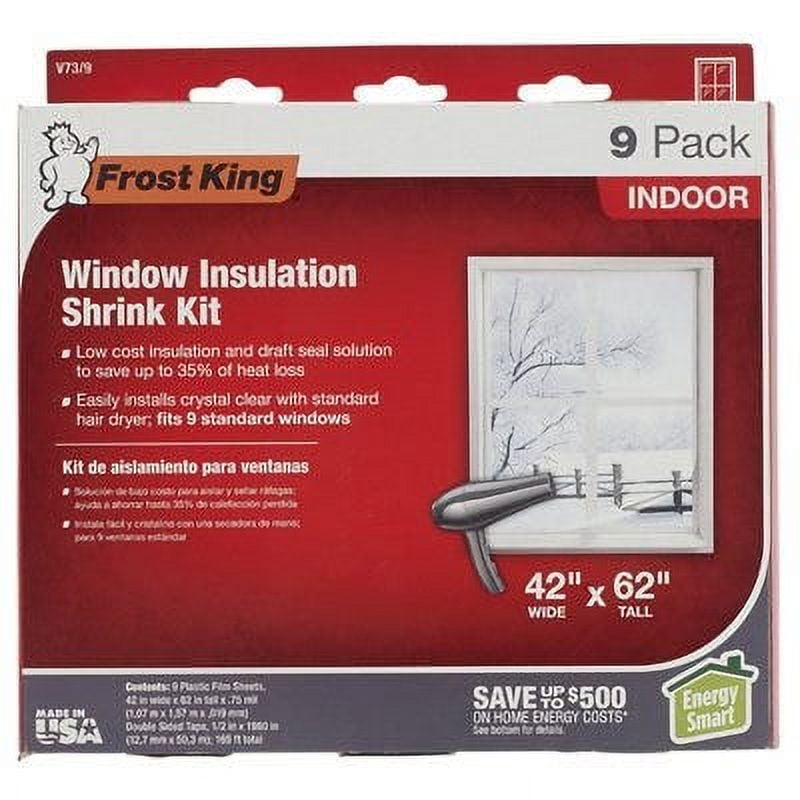 FROST KING Window Insulation Kit, 42 x 62-In. 9-Pack 1 Pack