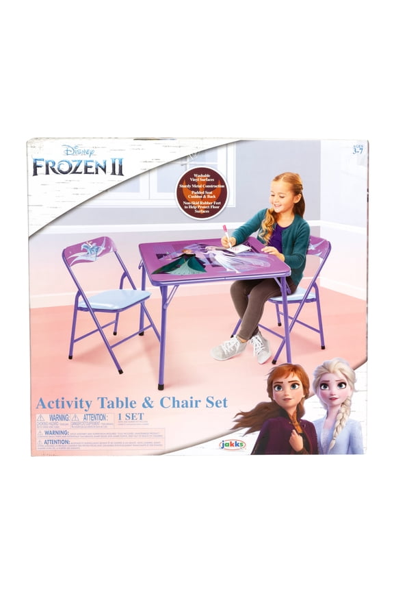 Kids 3-Piece Activity Table and Chair Set, Purple