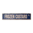 thumbnail image 1 of FROZEN CUSTARD Vintage Aluminum Street Sign dessert sweet pastry food meal rustic metal tin | Indoor/Outdoor |  18" Wide, 1 of 4