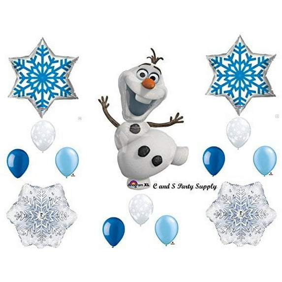 FROZEN OLAF BLUE SNOWFLAKES Birthday party Balloons Decoration Supplies Snowman