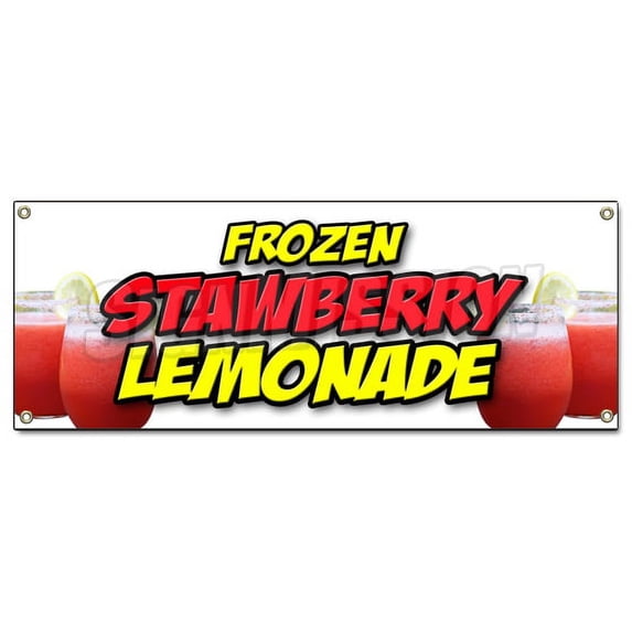 FROZEN STRAWBERRY LEMONADE BANNER SIGN cold refreshing slushie drink