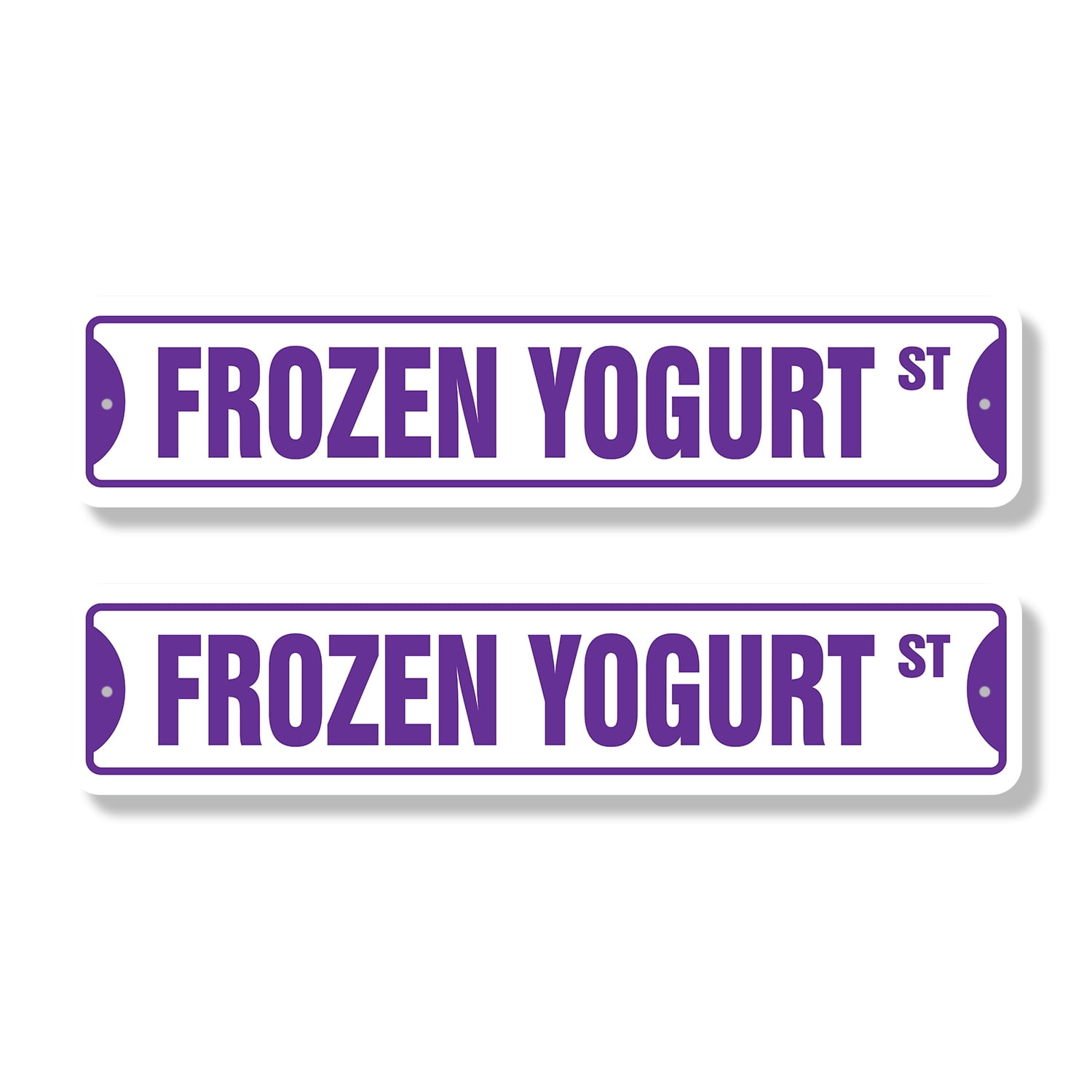 FROZEN YOGURT Classic Street Sign (2 Pack) shop soft serve Fro Yo Road ...