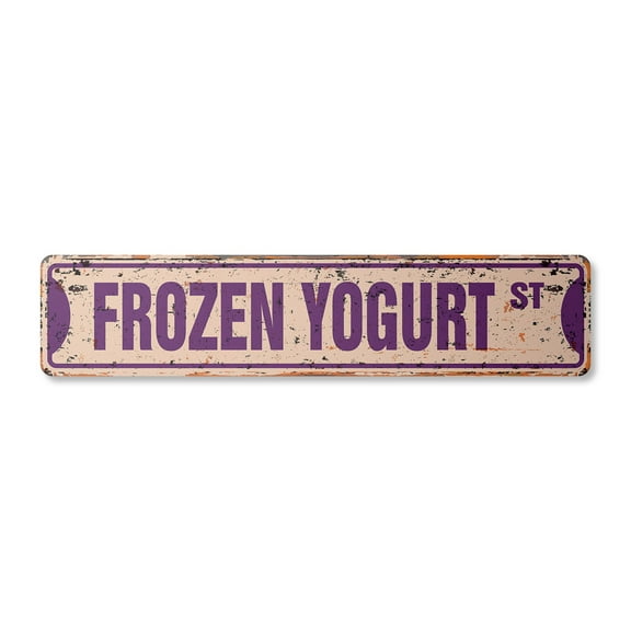 FROZEN YOGURT Vintage Plastic Street Sign shop soft serve Fro Yo | Indoor/Outdoor |  24" Wide
