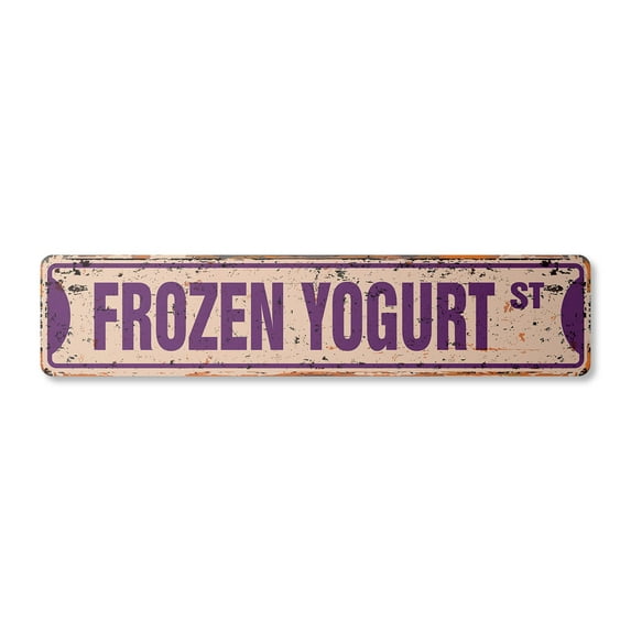 FROZEN YOGURT Vintage Plastic Street Sign shop soft serve Fro Yo | Indoor/Outdoor |  36" Wide