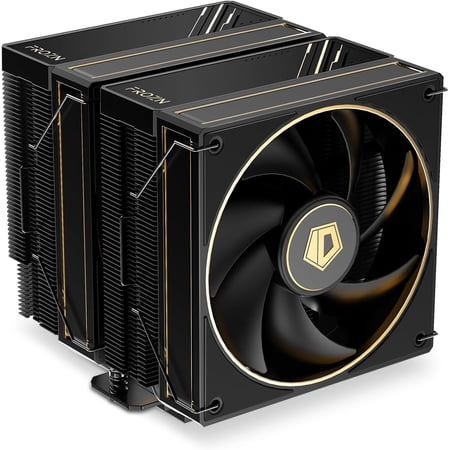 FROZN A620 GDL Limited Edition Dual-Tower Air CPU Cooler, 6 Heatpipes, Dual 120x120x27mm FDB Fans, Black CPU Cooler with Golden Lines Decorated, Support LGA1851/1700/1200/115X; AM5/AM4