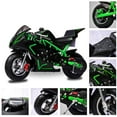 thumbnail image 1 of FRP 2 Stroke Pocket Bike 01, Mini Bike for Kids, Mini Pocket Bike W/ Strong Dual Brake, Racing Pocket Rocket Max Speed 20 Mph, Realistic Mini Motorcycle Max Weight 165 LB, Green, 1 of 7