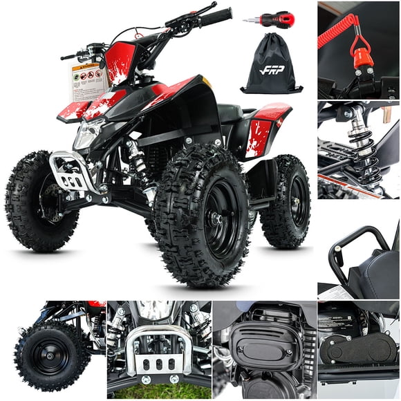 FRP 40cc Gas Powered ATV, 4-Stroke Engine Quad with Front & Rear Disc Brakes, Adjustable Speed Control, Pull Start Off-Road ATV