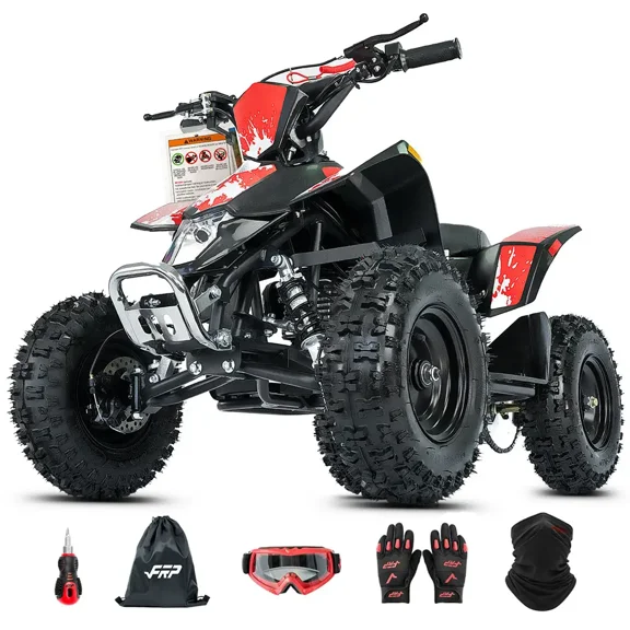 FRP 40cc Gas Powered Off-Road Bike, 4-Stroke Engine, Up to 15 MPH, Ages 13+, Adjustable Speed Control, Front & Rear Disc Brakes, Pull Start