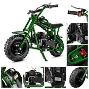 FRP 50cc Gas Dirt Bike - Green Mini Motorcycles for Young Riders, Gas Powered Mini Bike with Safety Kill Switch, Tubeless Tires, Easy Pull Start, and EPA Approved Green