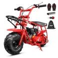 thumbnail image 1 of FRP 99cc 4-Stroke Gas Mini Bike with Front Cargo Racks, Pull Start Mini Dirt Bike for Ages 13+, Rear Disc Brake, Up to 28 MPH, 220 lb Capacity, Utility Hauler Style – Red, 1 of 2