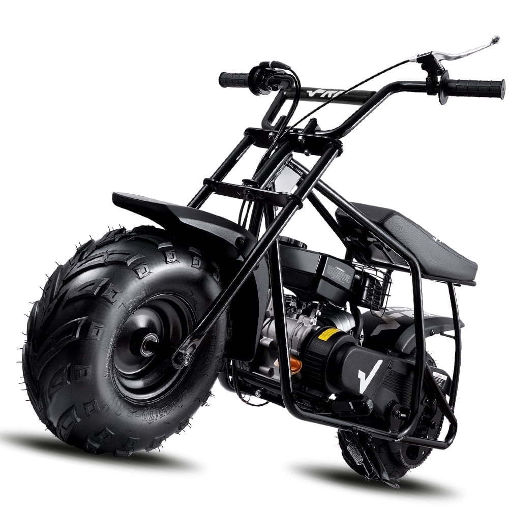 FRP 99cc Gas Powered Mini Dirt Bike, 28MPH Off-Road Mini Blike for Kids and Adults, Dual Disc Brakes, Rear Suspension Motocycle - BLACK