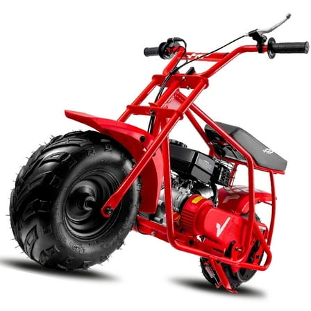 FRP 99cc Gas Powered Mini Dirt Bike, 28MPH Off-Road Motorcycle for Kids and Adults, Dual Disc Brakes, Rear Suspension, As Gifts for Kids - RED