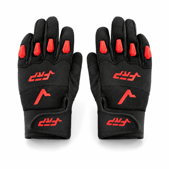FRP Adult Mini Bike Riding Gloves, Touchscreen Dirt Bike & ATV Motorcycle Gloves with Anti-Slip Palm, Protective Knuckle Design, Full Finger Off-Road Gloves, Black/Red