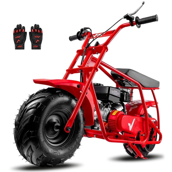 FRP Basic Package GMB100 Gas Powered Mini Dirt Bike 99CC for Teens and Adults, 28MPH Off Road Motorcycle, Weight Support Up to 185 LBS - Red