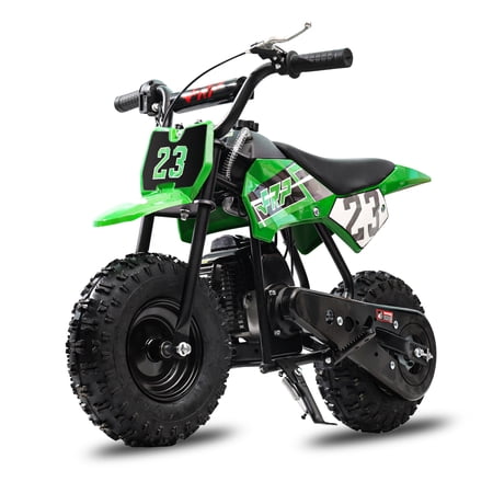 FRP DB002 Dirt Bike, Mini Kid Dirt Bike W/ EPA Approved Powered Engine for Kids Over Age 8, Upgrade Tires for Off-Road Dirt Bike, Green