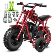 FRP DB003 40CC 2-Stroke Mini Dirt Bike with Training Wheels, Gas Powered Off-Road Dirt Bike for Kids, Enhanced Stability, Available in Red and Green