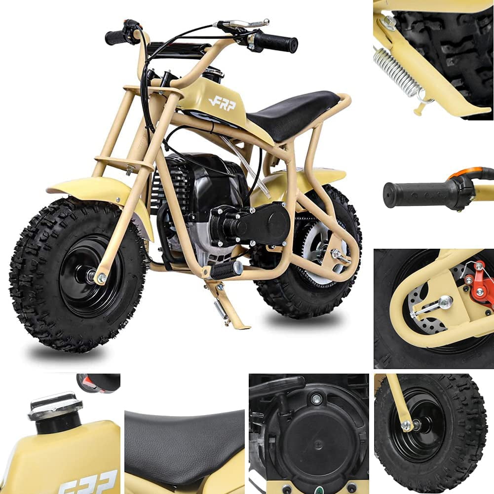 FRP DB003 Kids Dirt Off Road Mini Kids Dirt Bike Motorcycle for Kids Dirt Bike EPA Approved Trail Mini Bike Dirt Bikes Up to 27mi Ultra Edition Desert Yellow Walmart