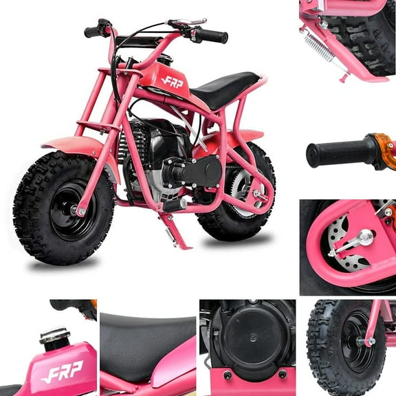 FRP DB003 Kids Dirt Off Road Mini Kids Dirt Bike Motorcycle for Kids Dirt Bike, EPA Approved Trail Mini Bike Dirt Bikes Up to 27mi- Ultra Edition, Hot Pink