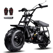 FRP Enhanced Package GMB100 Gas Powered Mini Dirt Bike 99CC for Teens and Adults, 28MPH Off Road Motorcycle, Weight Support Up to 220 LBS - Black