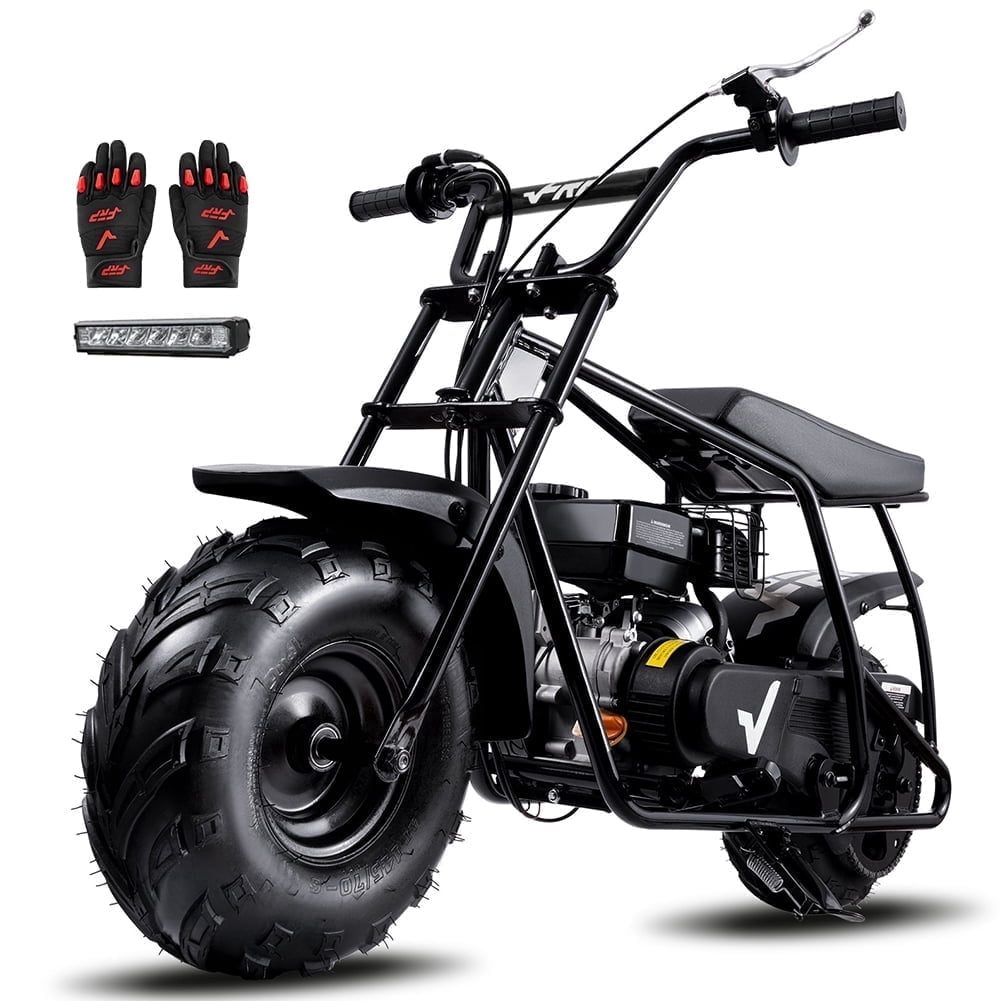 FRP Enhanced Package GMB100 Gas Powered Mini Dirt Bike 99CC for Teens and Adults, 28MPH Off Road Motorcycle, Weight Support Up to 220 LBS - Black