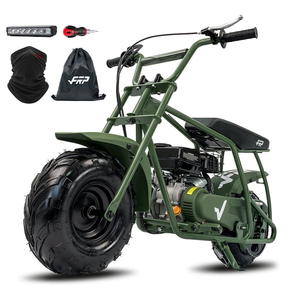 FRP Enhanced Package GMB100 Gas Powered Mini Dirt Bike 99CC for Teens and Adults, 28MPH Off Road Motorcycle, Weight Support Up to 220 LBS - Green