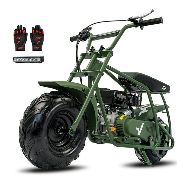FRP Enhanced Package GMB100 Gas Powered Mini Dirt Bike 99CC for Teens and Adults, 28MPH Off Road Motorcycle, Weight Support Up to 220 LBS - Green