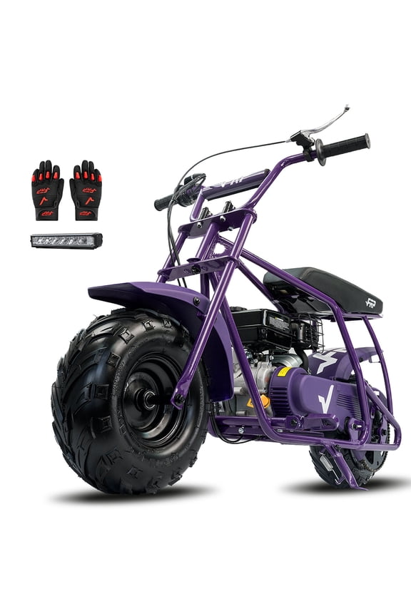 Enhanced Package GMB100 Gas Powered Mini Dirt Bike 99CC for Teens and Adults, 28MPH Off Road Motorcycle, Weight Support Up to 220 LBS - Purple