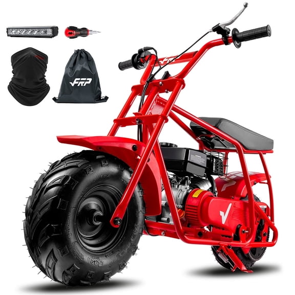 FRP Enhanced Package GMB100 Gas Powered Mini Dirt Bike 99CC for Teens and Adults, 28MPH Off Road Motorcycle, Weight Support Up to 220 LBS - Red