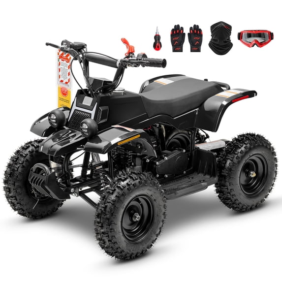 FRP FA40-NEO 40cc Teen Gas ATV, Gas Powered 4 Wheeler for Teens 13+, 4-Stroke Beginner ATV, Up to 13 MPH, Adjustable Speed, Safety Switches, Front & Rear Brakes - Black