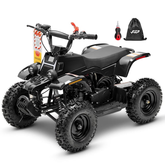 FRP FA40-NEO 40cc Teen Gas ATV, Gas Powered 4 Wheeler for Teens 13+, 4-Stroke Beginner ATV, Up to 13 MPH, Adjustable Speed, Safety Switches, Front & Rear Brakes - Black