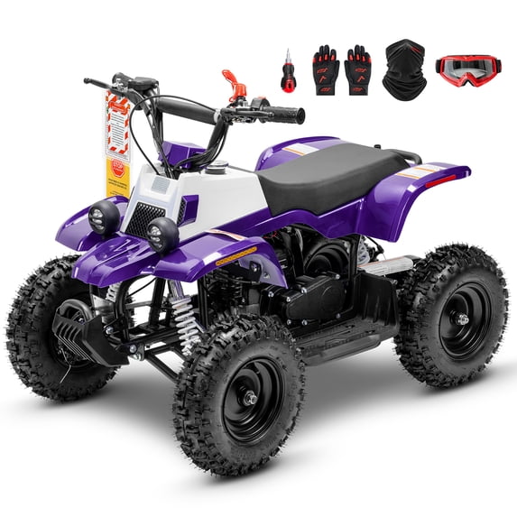 FRP FA40-NEO 40cc Teen Gas ATV, Gas Powered 4 Wheeler for Teens 13+, 4-Stroke Beginner ATV, Up to 13 MPH, Adjustable Speed, Safety Switches, Front & Rear Brakes - Purple
