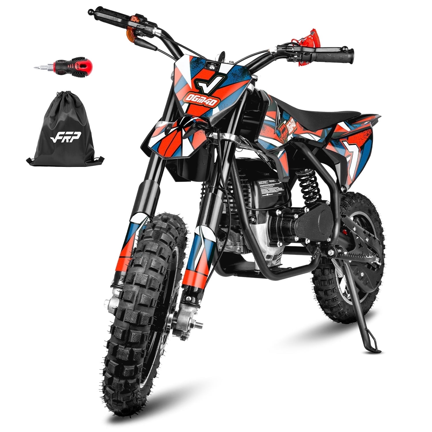 FRP FX40 40cc Dirt Bikes, 4-Stroke Gas Dirtbike for 13+, Mini Dirt Bike with Pull Start, Rear Disc Brake, EPA Certified, 20MPH Max Speed, Up to 132 LBS - Red