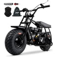 thumbnail image 1 of FRP GMB100 99cc 4-Stroke Gas Powered Mini Bike with Street Tires for Ages 13+, Up to 28 MPH, Pull Start, Rear Disc Brake, 220 lb Capacity - Black, 1 of 8