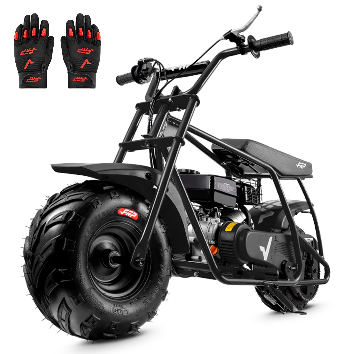 FRP GMB100 Gas Powered Mini Dirt Bike for Teens and Adults, 99CC Engine, 28 MPH, Black Off-Road Motorcycle