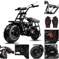 thumbnail image 1 of FRP GMB100 Mini Bike, 99CC 4-Stroke Mini Bikes for Adults, Gas Powered Mini Dirt Bike, Off-Road Motorcycle W/LED Headlight and Neck Gaiter, Up to 28 Mph, Weight Support Up to 220 LBS, 1 of 9