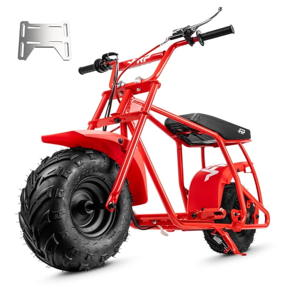 FRP GMB100 Mini Bike Upgraded Frame Roller Frame, No Engine—Tires, Hydraulic Brake, Seat, Fuel System & Wiring, DIY Bolt-On 79/98/196/212/225cc – Red