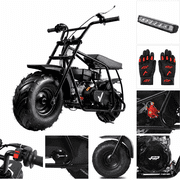 FRP GMB100 Mini Dirt Bike, 99CC 4-Stroke Gas Mini Bike, 3HP Off-Road Mini Bikes for Kids/Adult, Trail Bike Up to 28Mph, Weight Support Up to 220 LBS BLACK